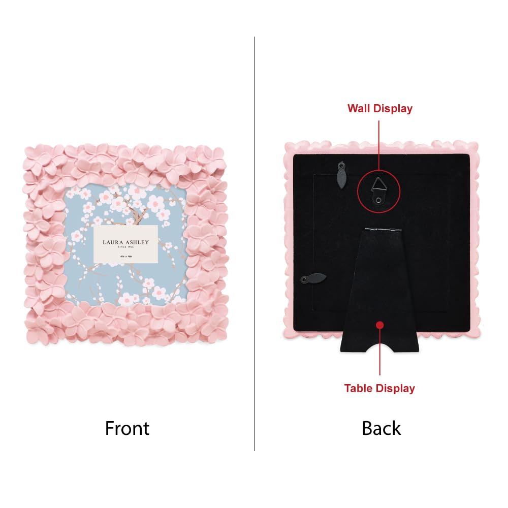  ピンク フォトフレーム 4x4 Amazon.com - Laura Ashley 4x4 Pink Flower Textured Hand-Crafted